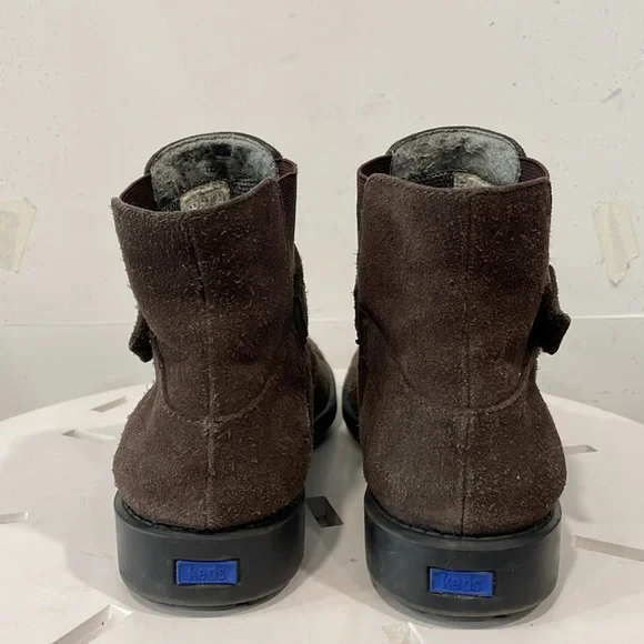 KEDS Womens Genuine Suede Ankle Boot Brown Sz 8.5 Buckle Pull On - Picture 2 of 9